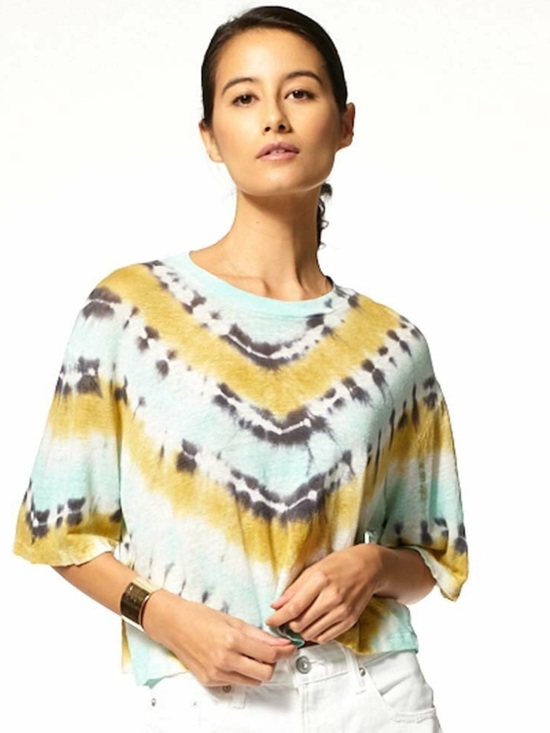 Young Fabulous & Broke Tops - Young, Fabulous, and Broke Carla Cropped Tie Dye Tee